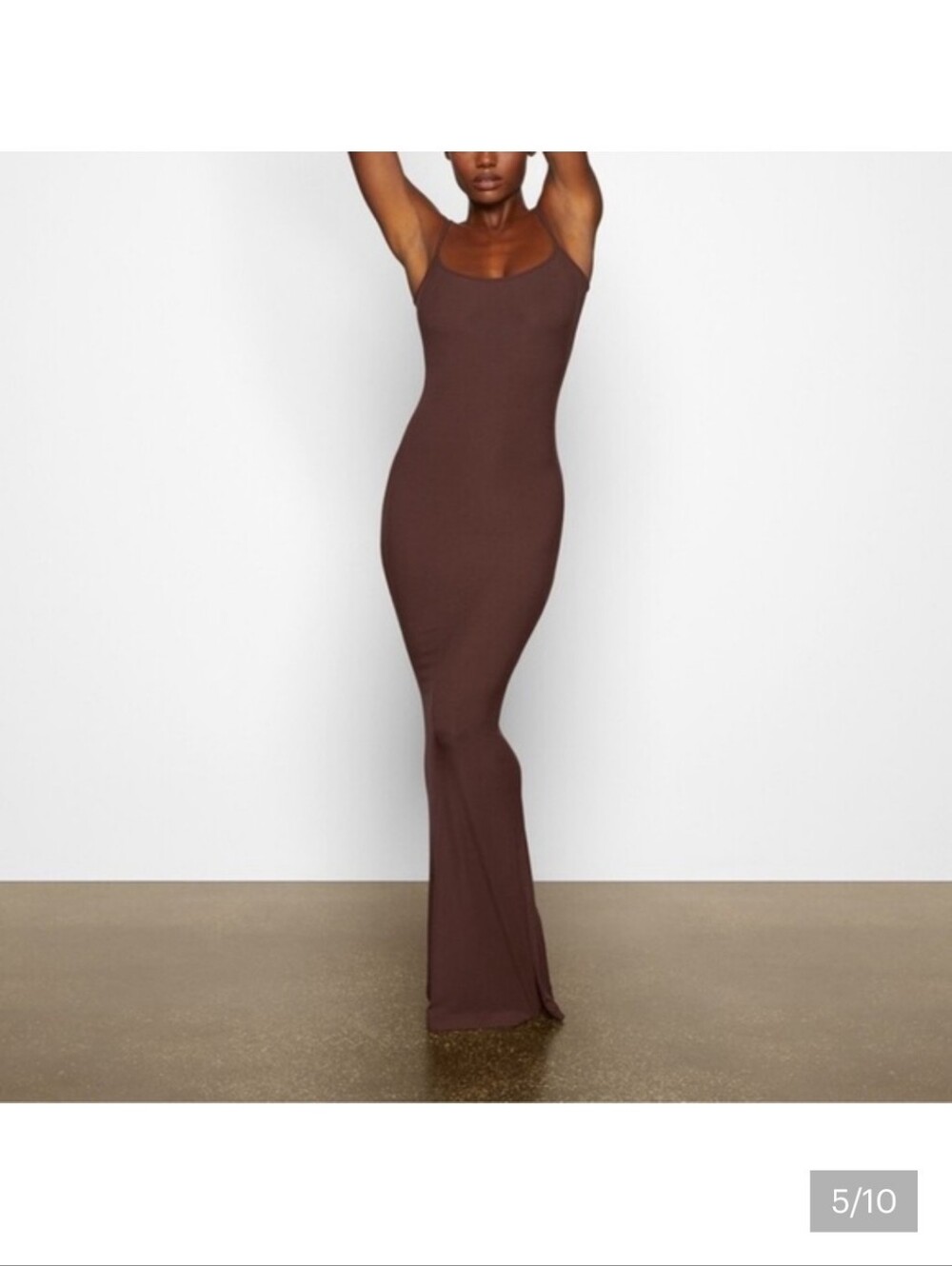 SKIMS Soft Lounge Dress In Cocoa - Picture 2 of 5